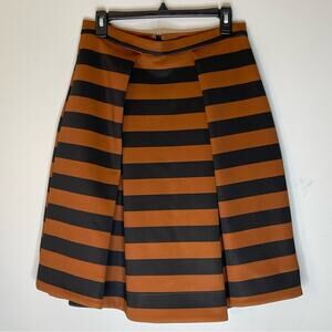 SO NICE Brown and Black Scuba Like A Line Striped Skirt Size 42